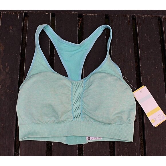 New w/Tags - Zella Body Large - “Spark” Racerback Sports Bra, Space Dye, Teal - Picture 3 of 12